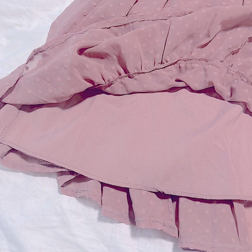 Simplee Pink Polka Dot Ruffle Skirt - Picture 4 of 5